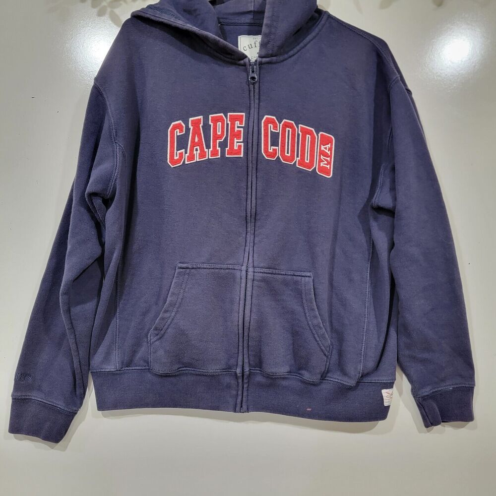 Cuffys Cape Cod Classic Hoodie Jacket Size 14 Kids Y2K Embroidered Preppy Logo